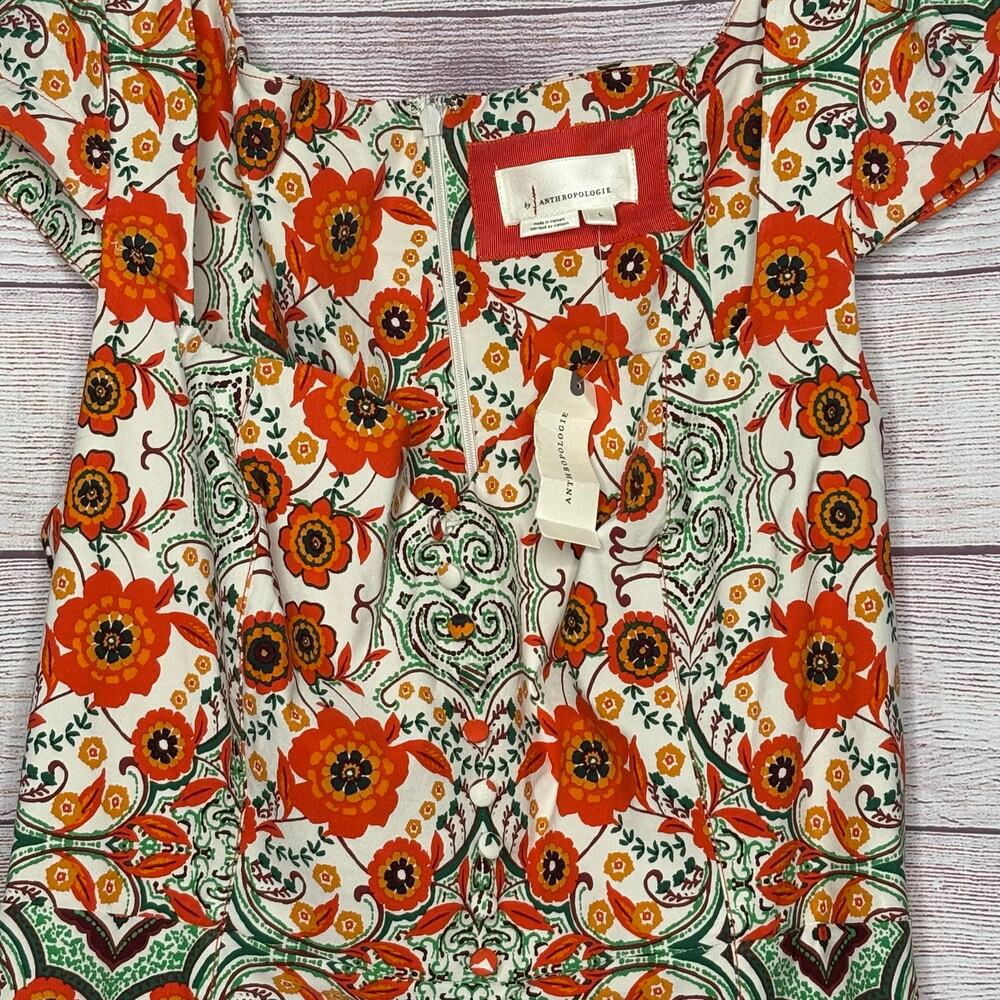 By Anthropologie The Cecily Fit & Flare Sweetheart Neck Floral Dress Large New - Picture 7 of 13